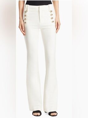 Derek Lam Cream High-Rise Trousers
